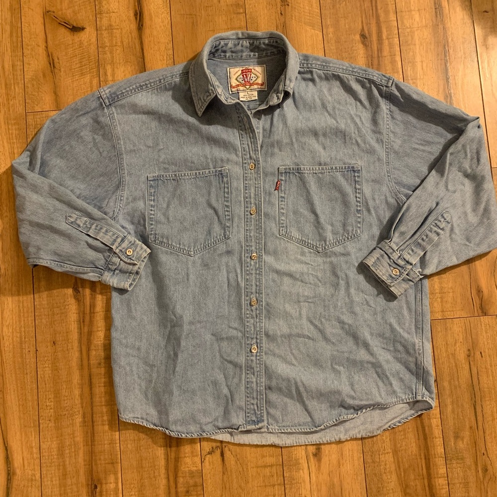 Vtg 90s Y2k Levis Denim Jean Jacket Womens Large Cotton